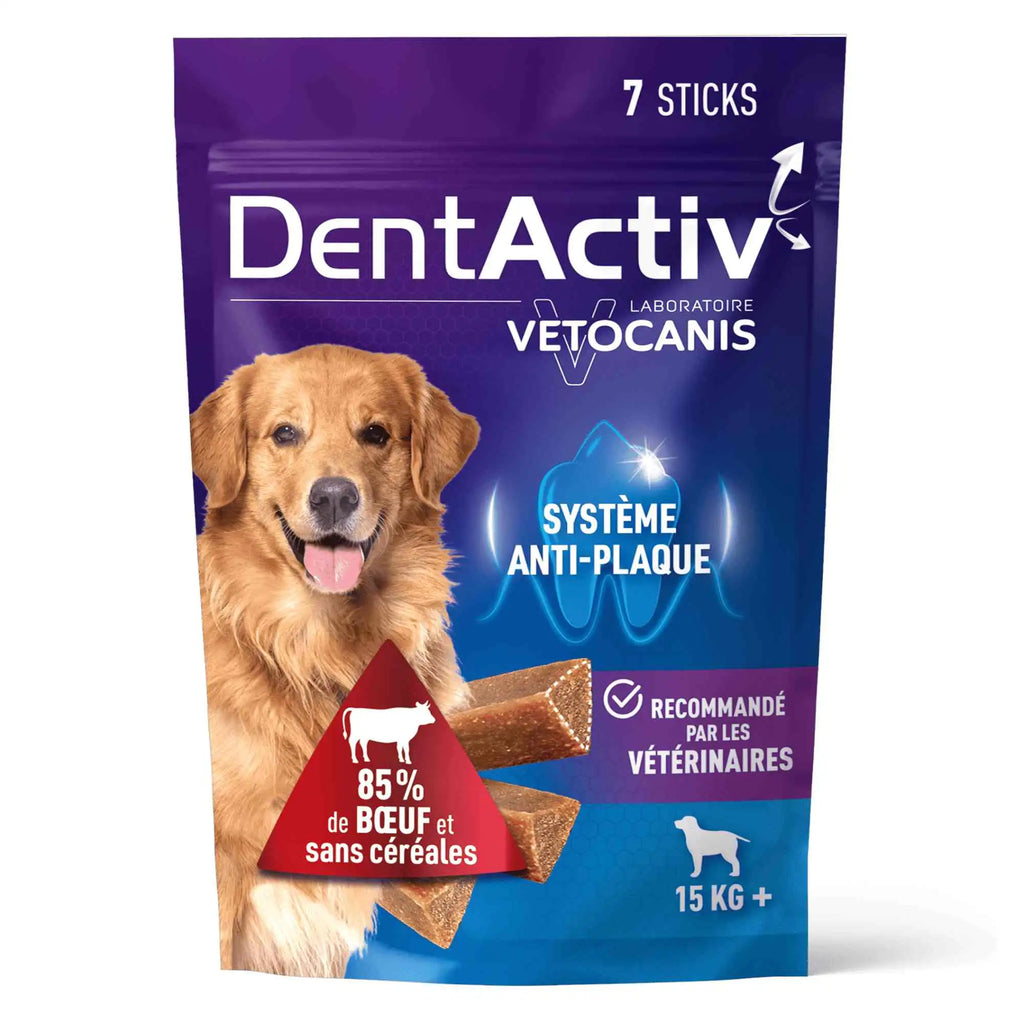 Vetocanis - Bâtonnets Hygiène Bucco-Dentaire DentActiv pour chien 15kg +